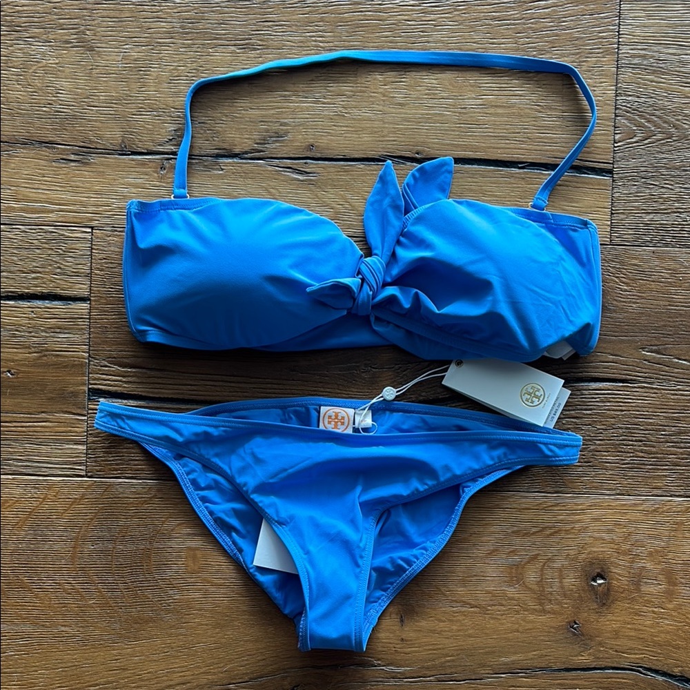 Tory Burch Blue Bikini Swimwear Set